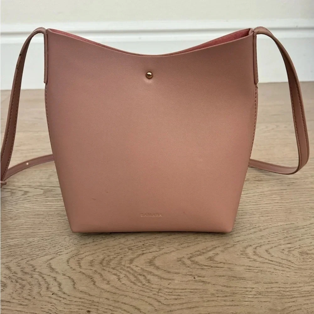 SAMARA vegan leather medium crossbody/shoulder bag color- peony